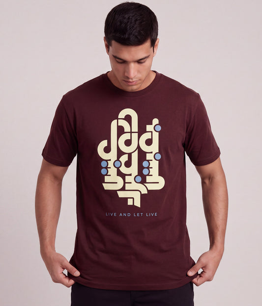 Live And Let Live Tee – Burgundy