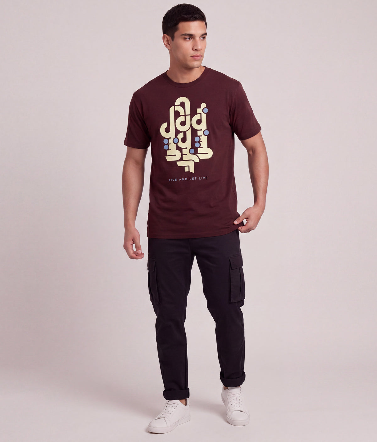 Live And Let Live Tee – Burgundy