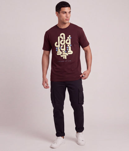 Live And Let Live Tee – Burgundy